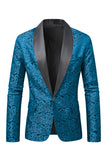 Blazer de baile de jacquard rojo oscuro con solapa para hombre