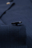 Trajes de 3 piezas con solapa con muescas y un botón para hombre en azul marino