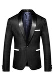 Blazer negro con solapa y rayas para hombre