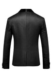 Blazer negro con solapa y rayas para hombre