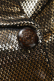 Blazer de baile de graduación para hombre con solapa de chal metálico dorado