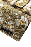 Blazer de baile de un botón floral estampado dorado