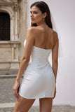 Minivestido de novia Sweetheart White Bodycon