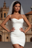 Vestido de novia mini Bodycon Bodycon Tirantes Cortos