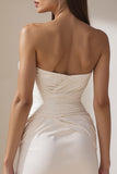 Vestido de novia mini fruncido Sweetheart White Bodycon