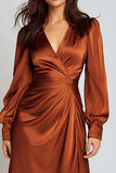 Vestido formal Midi de satén oxidado en línea A
