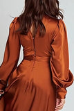Vestido formal Midi de satén oxidado en línea A