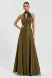 Vestido formal largo con corte de línea A