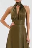 Vestido formal largo con corte de línea A