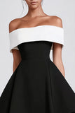 Vestido negro Off The Shoulder A Line Little