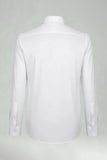 Traje blanco de manga larga lisa Slim Fit para hombre