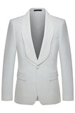 Trajes de boda de hombre con solapa blanca con chal blanco de dos piezas