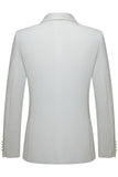 Trajes de boda de hombre con solapa blanca con chal blanco de dos piezas