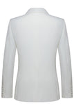 Traje de boda de hombre blanco de dos piezas con solapa con muescas