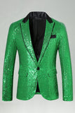 Blazer de solapa de hombre con solapa dorada brillante