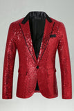 Blazer de solapa de hombre con solapa dorada brillante