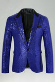 Blazer de solapa de hombre con solapa dorada brillante