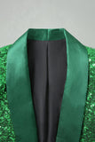 Americana de baile de graduación de hombre con chalel verde brillante