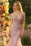 Vestido largo de graduación con tirantes finos de sirena con tirantes brillantes y lentejuelas