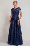 Vestido de Madre de la Novia con líneas en A con aplicación burdeos brillante