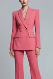 Trajes de graduación Coral Peak Slim Fit con solapa de dos piezas y cruzado doble cruzado