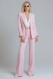 Trajes de graduación de dos piezas Pink Peak Lapel Slim Fit
