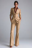 Trajes de trabajo femeninos con solapa de pecho simple