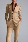 Trajes de trabajo femeninos con solapa de pecho simple
