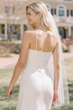 Vestido de novia Midi de tirantes finos blancos