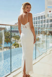 Vestido de novia Midi con tirantes finos de encaje marfil
