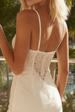 Vestido de novia bodycon encaje con tirantes finos de marfil