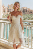 Vestido de novia A Line con encaje de marfil