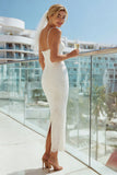 Vestido largo de novia de entajes finos de encaje