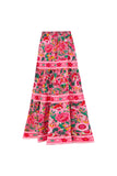 Traje de baño de dos piezas floral fucsia para control abdominal con vestido de playa