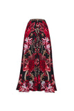 Traje de baño floral negro rojo de dos piezas con tirantes finos