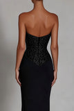 Vestido largo de sirena negra