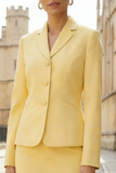 Vestido de trabajo de solapa de dos piezas con solapa de dos piezas y cruzadura amarilla clara