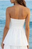 Vestido midi blanco de nudo de tul marfil