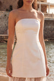 Vestido largo de despedida de soltera Doorheart con funda de marfil y encaje