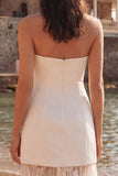 Vestido largo de despedida de soltera Doorheart con funda de marfil y encaje