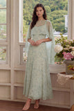 Vestido Midi de 2 piezas de gasa estampado de salvia polvorienta