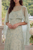 Vestido Midi de 2 piezas de gasa estampado de salvia polvorienta