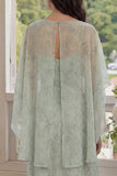 Vestido Midi de 2 piezas de gasa estampado de salvia polvorienta