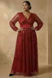 Vestido de Madre de la novia A-Line Bordeos