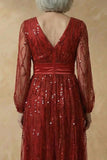 Vestido de Madre de la novia A-Line Bordeos