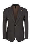 Trajes de baile de graduación de 3 piezas azules One Button Peak Lapel
