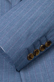 Trajes de baile de graduación de 3 piezas azules One Button Peak Lapel
