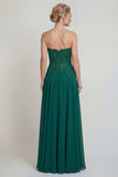 Sweetheart Línea A Verde oscuro Vestido largo de Madre de la Novia con Apliques