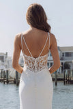 Vestido largo de novia de satén apasionado sirena de marfil con abertura