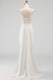 Vestido de novia Midi de corsé blanco con encaje y capa